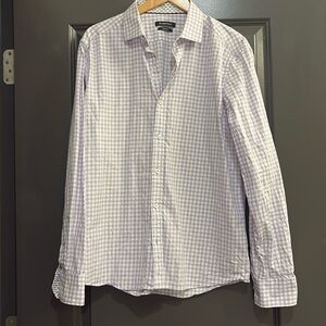 Bugatchi purple  and White Casual Button Down Shirt